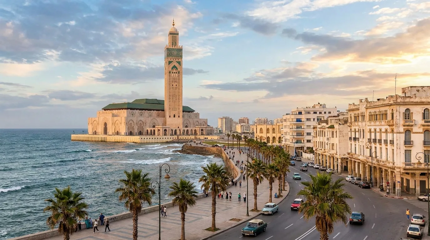 Casablanca — Atlantic coast and cityscape