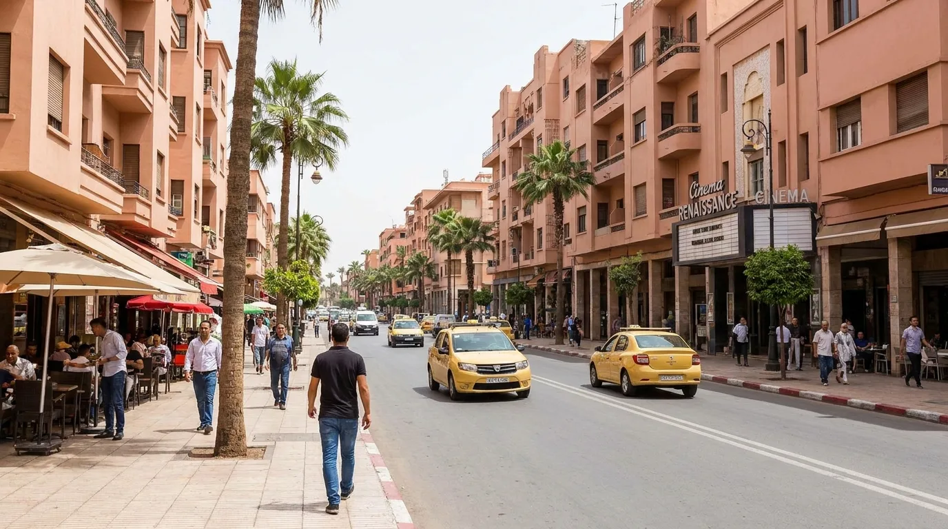 Gueliz — the wide boulevards and contemporary architecture of Marrakech's Ville Nouvelle