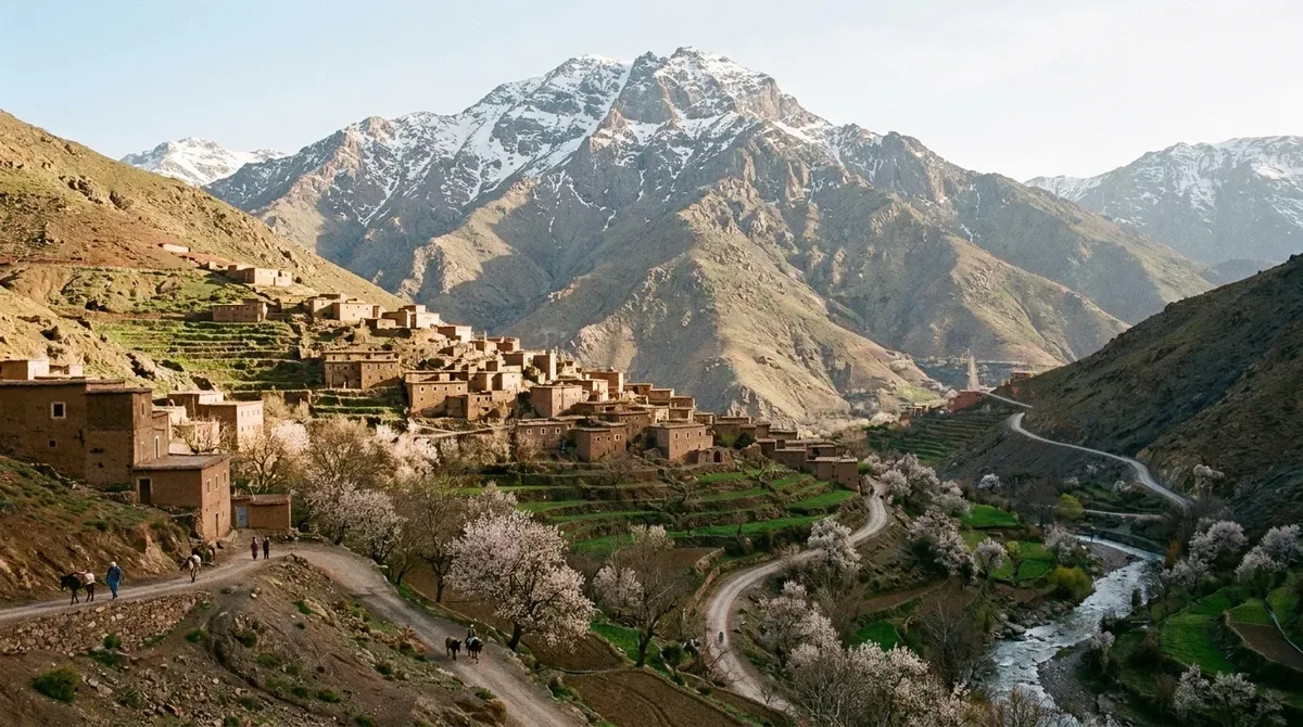 High Atlas panorama from the Tizi n'Toubkal pass