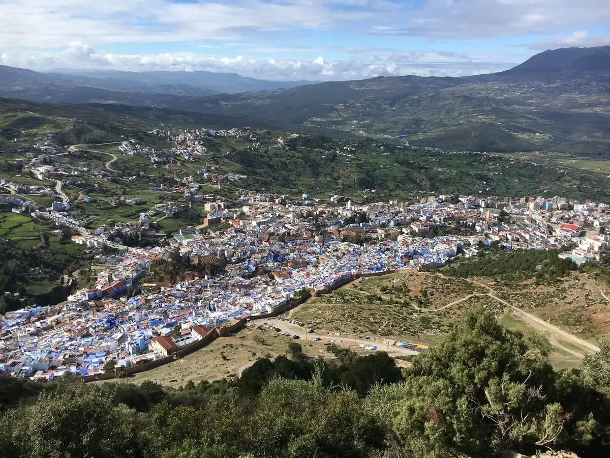 Jebel El Kelaa rising above Chefchaouen and the Rif mountains