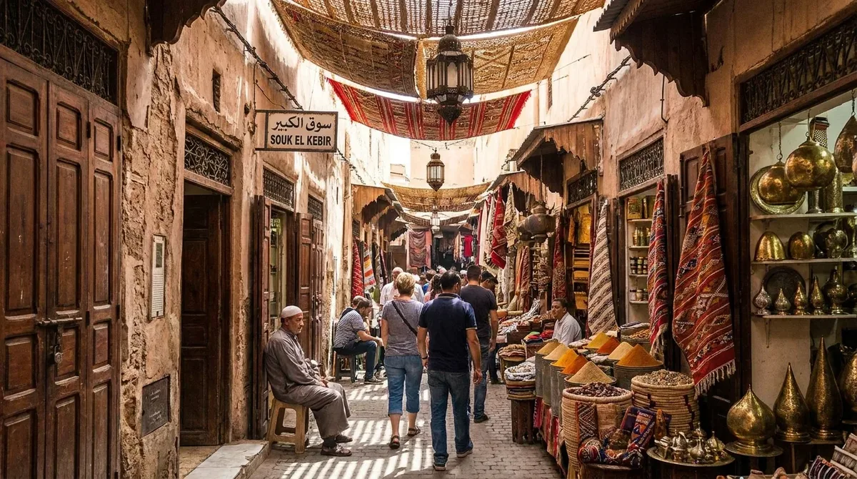 Marrakech medina street scene