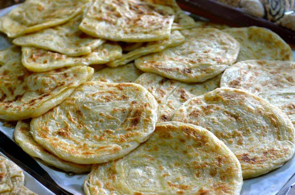 Msemen Moroccan flatbread — a staple of Moroccan street food