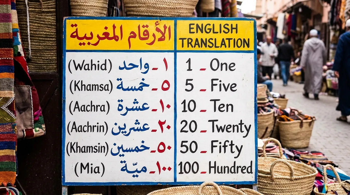 Moroccan Arabic numbers — useful for bargaining, prices, and telling the time