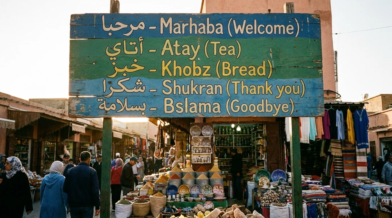 Common Darija words and phrases used in everyday Moroccan conversation
